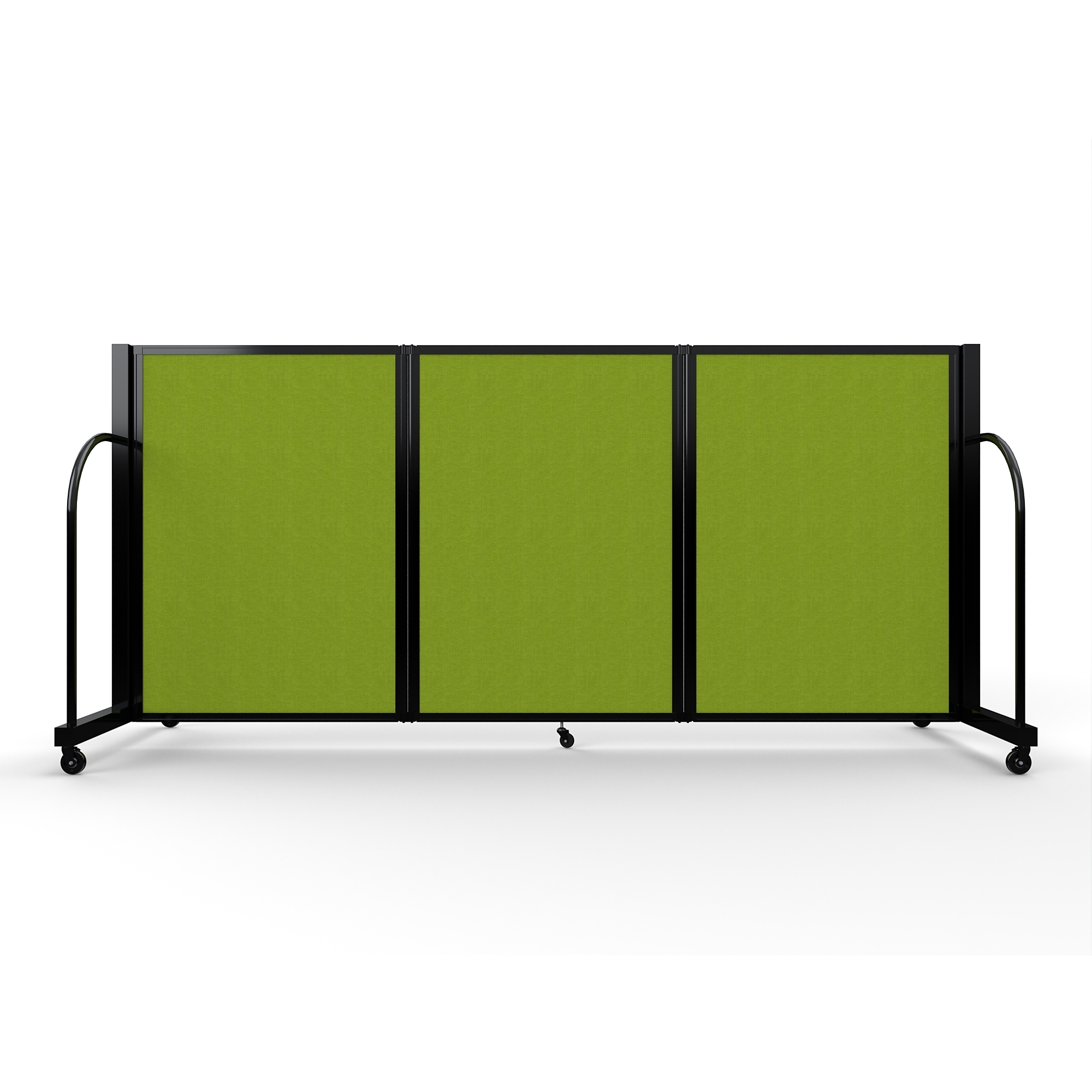 Screenflex Full Motion Divider, 4' x 8'7", Black Frame, Apple Green